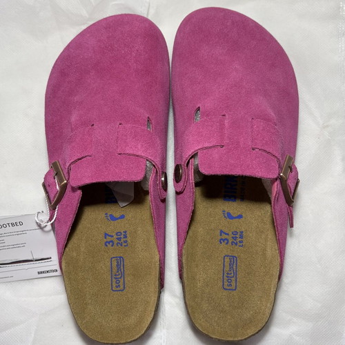 Birkenstock Boston BS Rose Red Suede Clogs brand new with tags