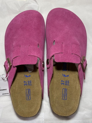 Birkenstock Boston BS Rose Red Suede Clogs brand new with tags