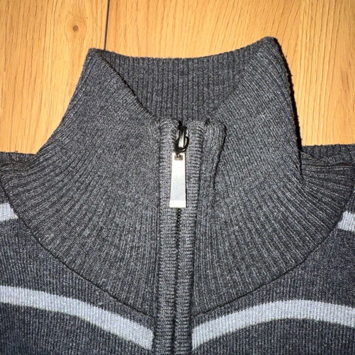Liangcheng gray striped cardigan like new