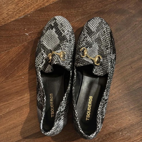 Tsouderos snake print loafers size 39 new, genuine leather