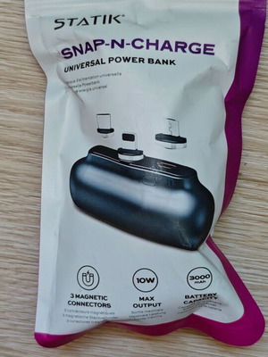 Statik Snap-N-Charge Power Bank 3000mAh 10W new