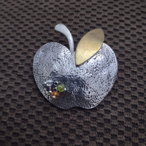 Pin new metal silver with gold