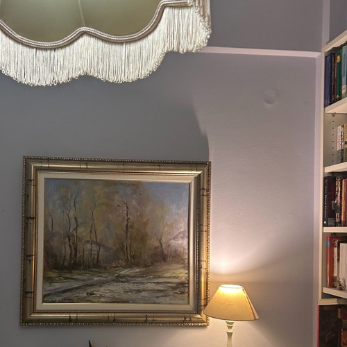 Winter landscape painting used with unique frame
