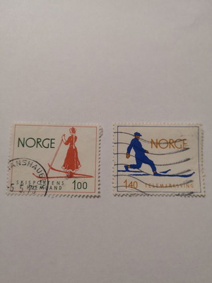 Norwegian stamps used, pack of 2 pieces
