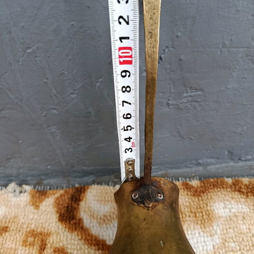 Old cezve handmade with engraved handle, used