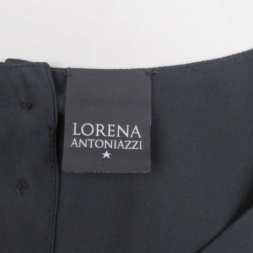 Lorena Antoniazzi blouse size L grey 100% silk Italy like new