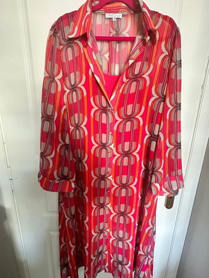 Glow caftan dress semi-closed like new, orange