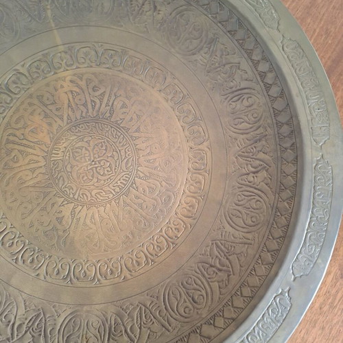 Decorative plate used, copper, diameter 43 cm