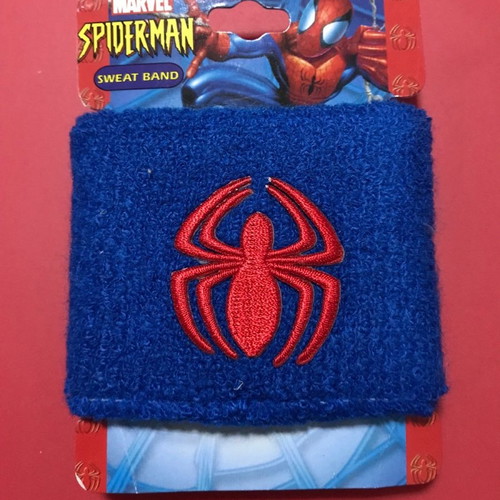 Spider-Man blue sport sweat wrist band Marvel Comics new