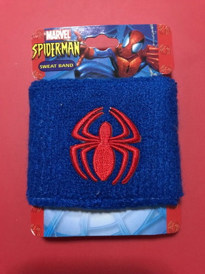 Spider-Man blue sport sweat wrist band Marvel Comics new