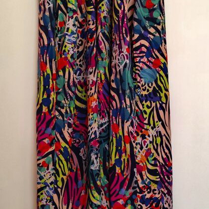 Cloud 9 by L μακρύ πολύχρωμο φόρεμα σε στυλ lingerie με zebra print σαν καινούργιο