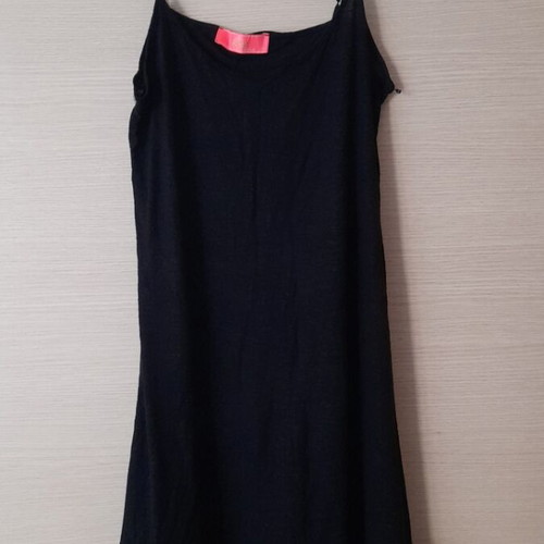 BSB mini dress used, with straps and frills, black