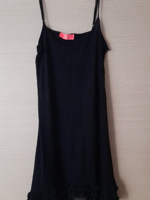 BSB mini dress used, with straps and frills, black