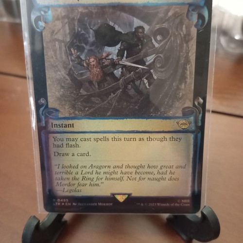 Borne Upon a Wind (V.2) Magic the Gathering silver foil card, The Lord of the Rings