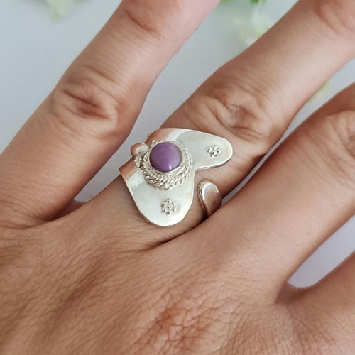 Silver ring with phosphosiderite new