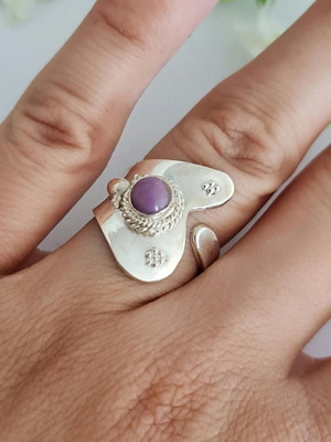 Silver ring with phosphosiderite new