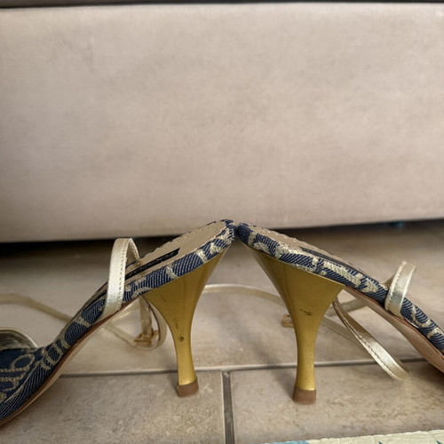 Rocco Barocco heeled sandals size 36, blue and gold