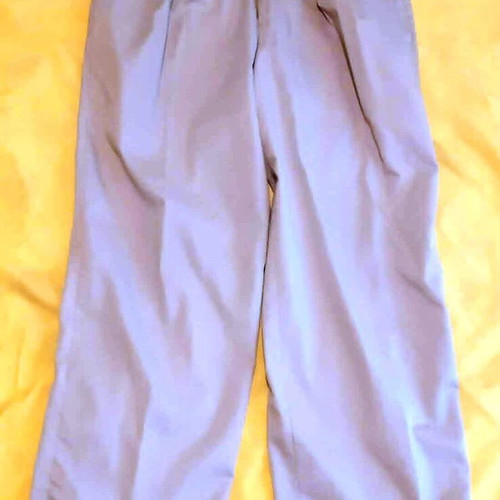 Classic men's fabric pants with pleats beige khaki size 44/46 like new