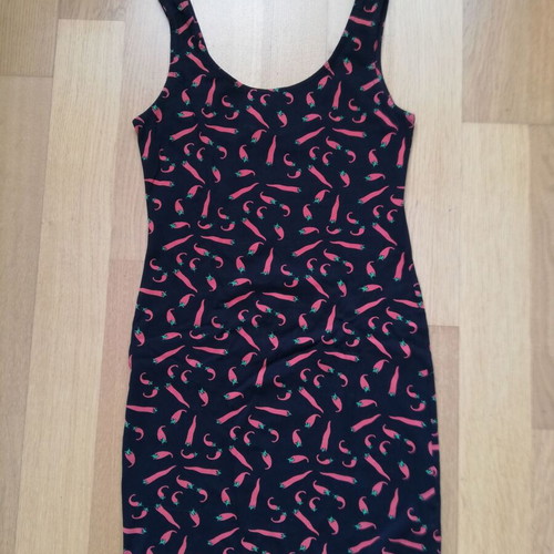 Tally Weijl sleeveless black dress with pepper pattern, like new, size 40