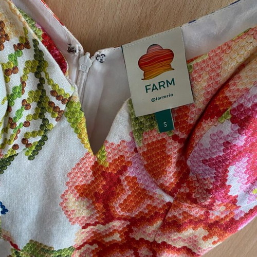 Farmrio dress small linen short tight like new multicolor