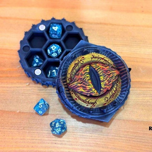 Eye of Sauron Dice Vault, 3D printed hand-painted