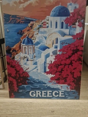 Wooden decorative plaque Greece like new