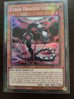 Yu-Gi-Oh Cyber Dragon Core collector's card like new