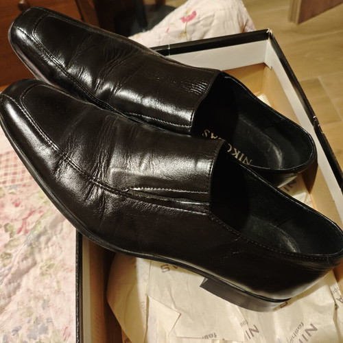 Nikolas men's leather loafers black size 43 like new