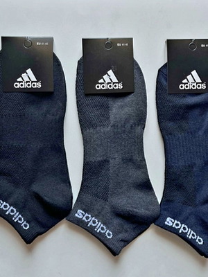 Adidas men's short socks pack of 3, size 41-45, new