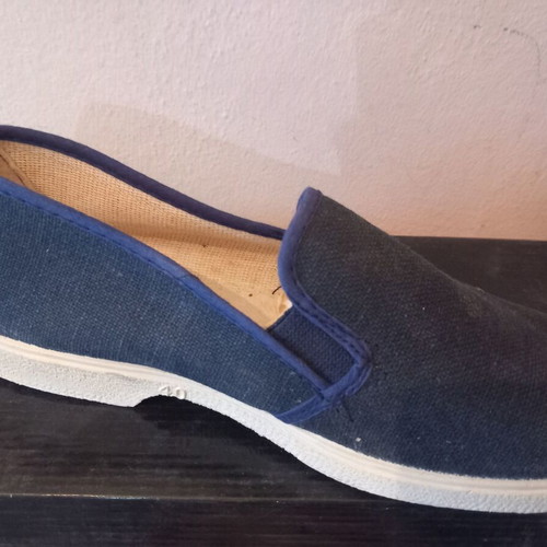Blue canvas moccasins size 40