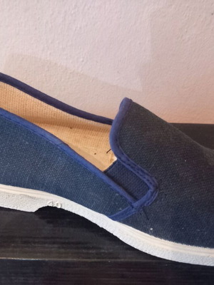 Blue canvas moccasins size 40