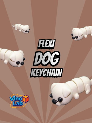 Flexy Dog keychain dog new, white