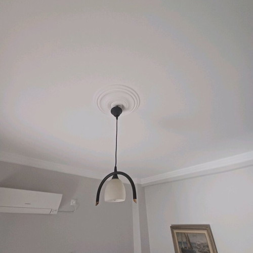 Ceiling light used with beige glass shade 10 cm diameter