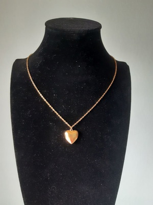 Χειροποίητο κολιέ Gold heart νέο, χρυσή καρδιά από ατσάλι