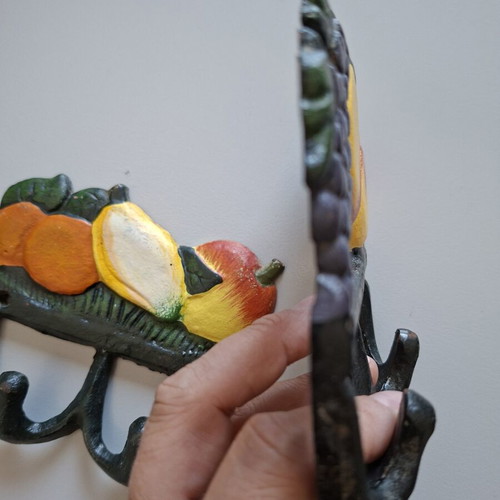 Italian Cast Iron Coat Hooks pack of 2 new with colorful design