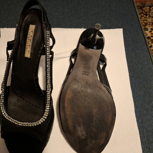 Swarovski crystal sandals like new, black, size 37