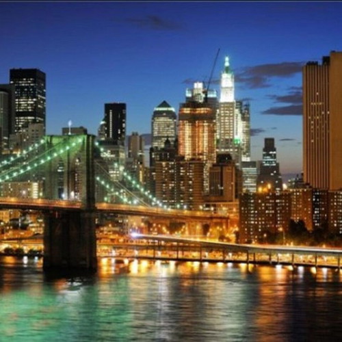 Canvas wallpaper New York 230x230cm used with Brooklyn Bridge