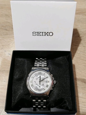 Ρολόι ανδρικό Seiko Premier με ασημί μπρασελέ από ανοξείδωτο ατσάλι σαν καινούργιο