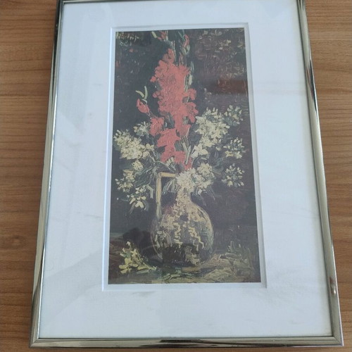 Vincent van Gogh vase painting with gladioli and carnations like new