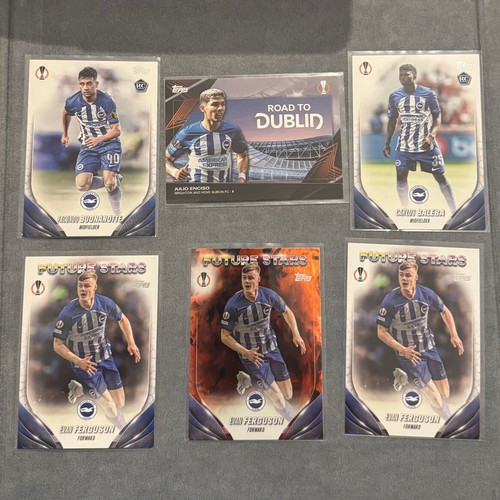 Topps 2023-24 UEFA Club Competitions Brighton & Hove Albion FC cards, set of 6