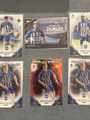 Topps 2023-24 UEFA Club Competitions Brighton & Hove Albion FC cards, set of 6