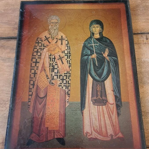 Religious icon used, very old, 18×25 cm