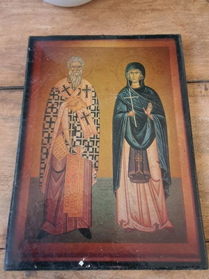 Religious icon used, very old, 18×25 cm