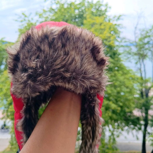 Timberland Quilted Trapper Hat Large red new