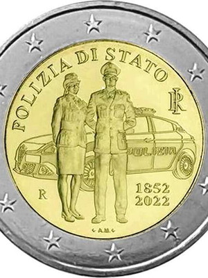 Ιταλία 2 Ευρώ 2022 Polizia di Stato αναμνηστικό νόμισμα UNC