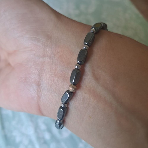 Hematite bracelet with cross design new