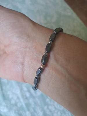 Hematite bracelet with cross design new