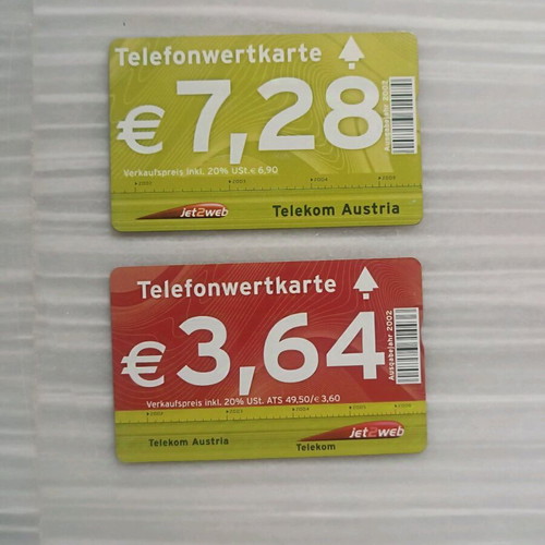 Phone cards from abroad like new, pack of 2, Austria
