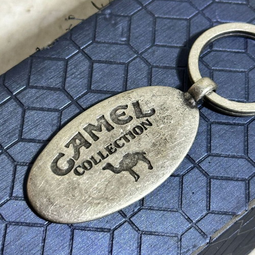Camel Collection vintage metal keychain used, silver color