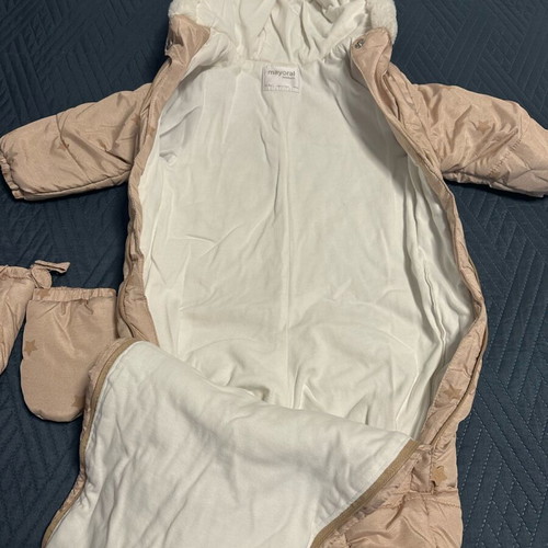 Mayoral Ecofriends Baby Jumpsuit like new, beige, 6-9 months